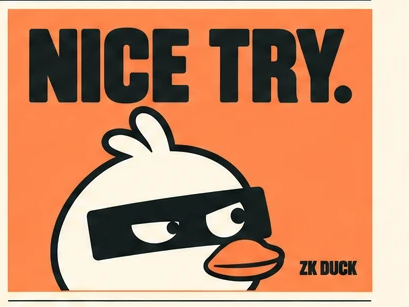 ZK Duck social tile reading NICE TRY